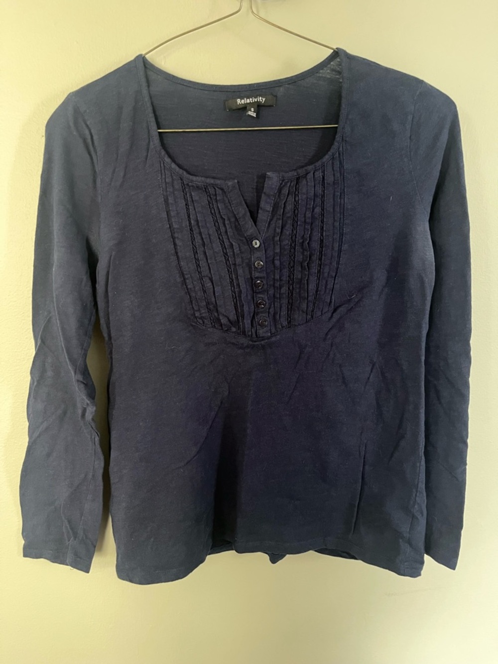 Relativity Navy Long-Sleeve Top